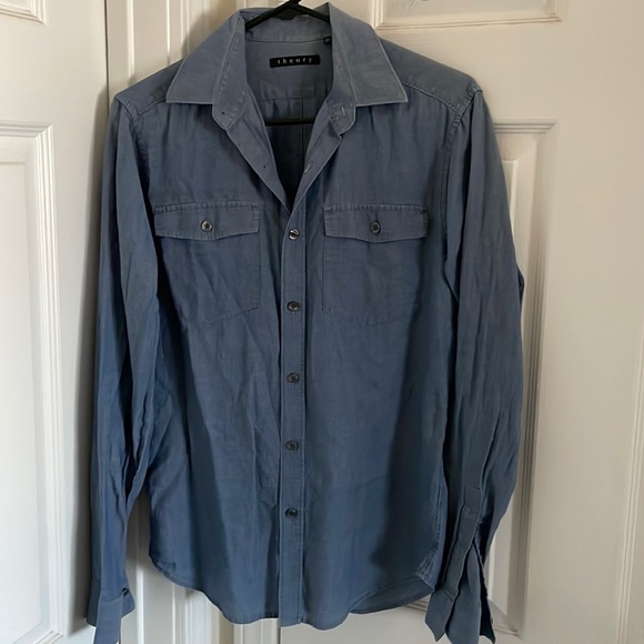 Theory Tops Theory Womens Denim Button Up Poshmark